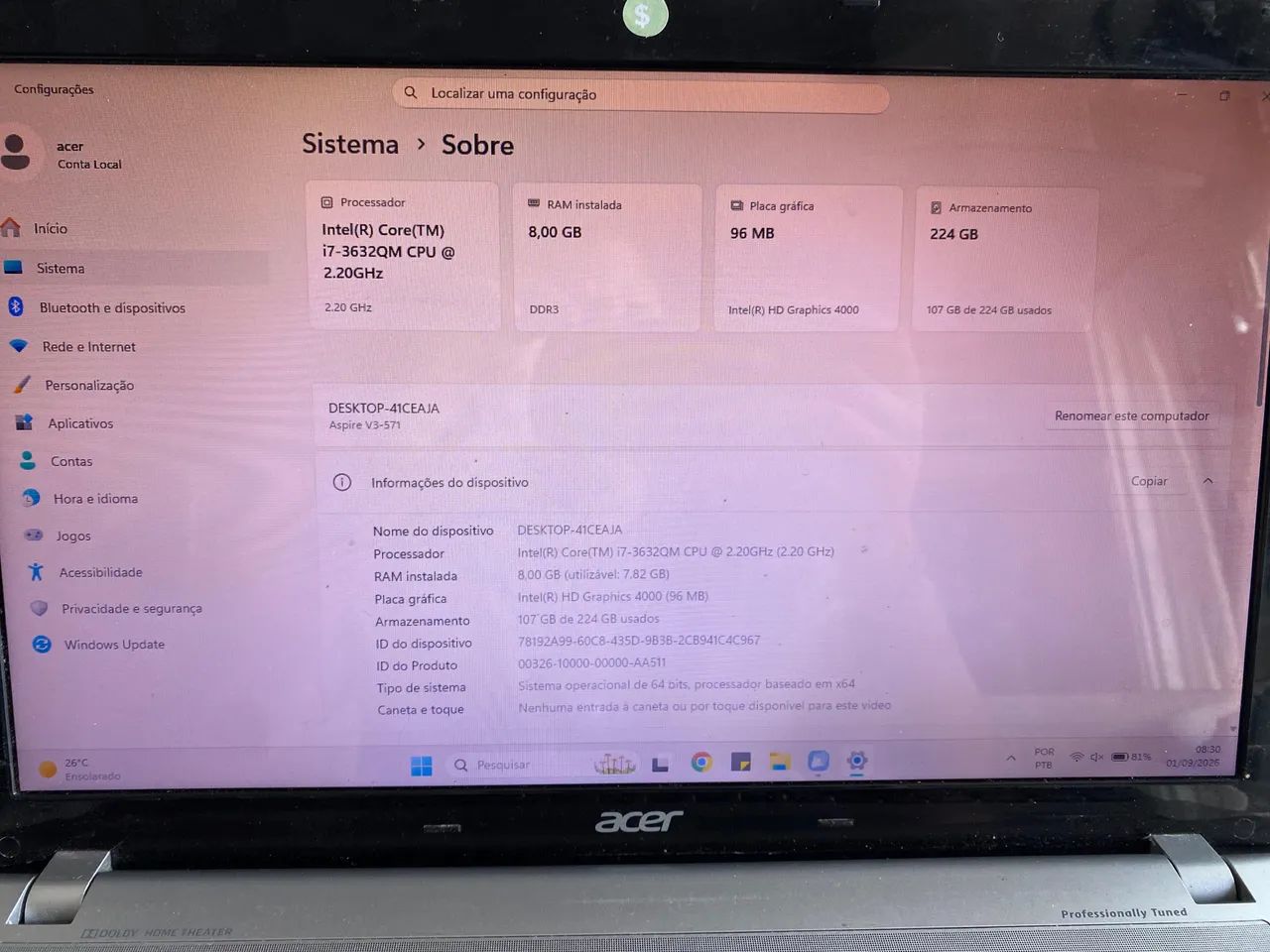 Notebook acer  - Foto 3