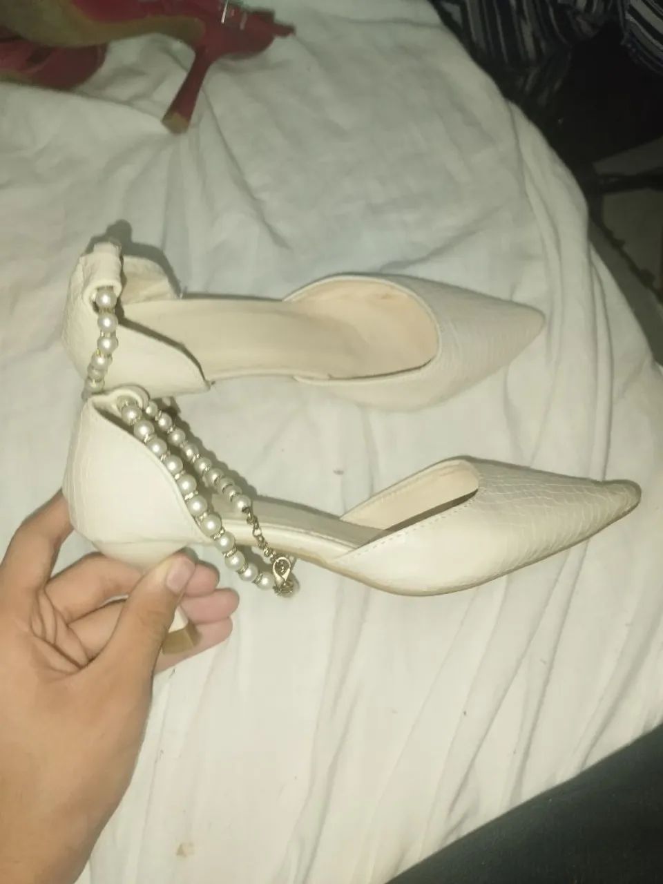 Sapato salto baixo branco - Foto 2