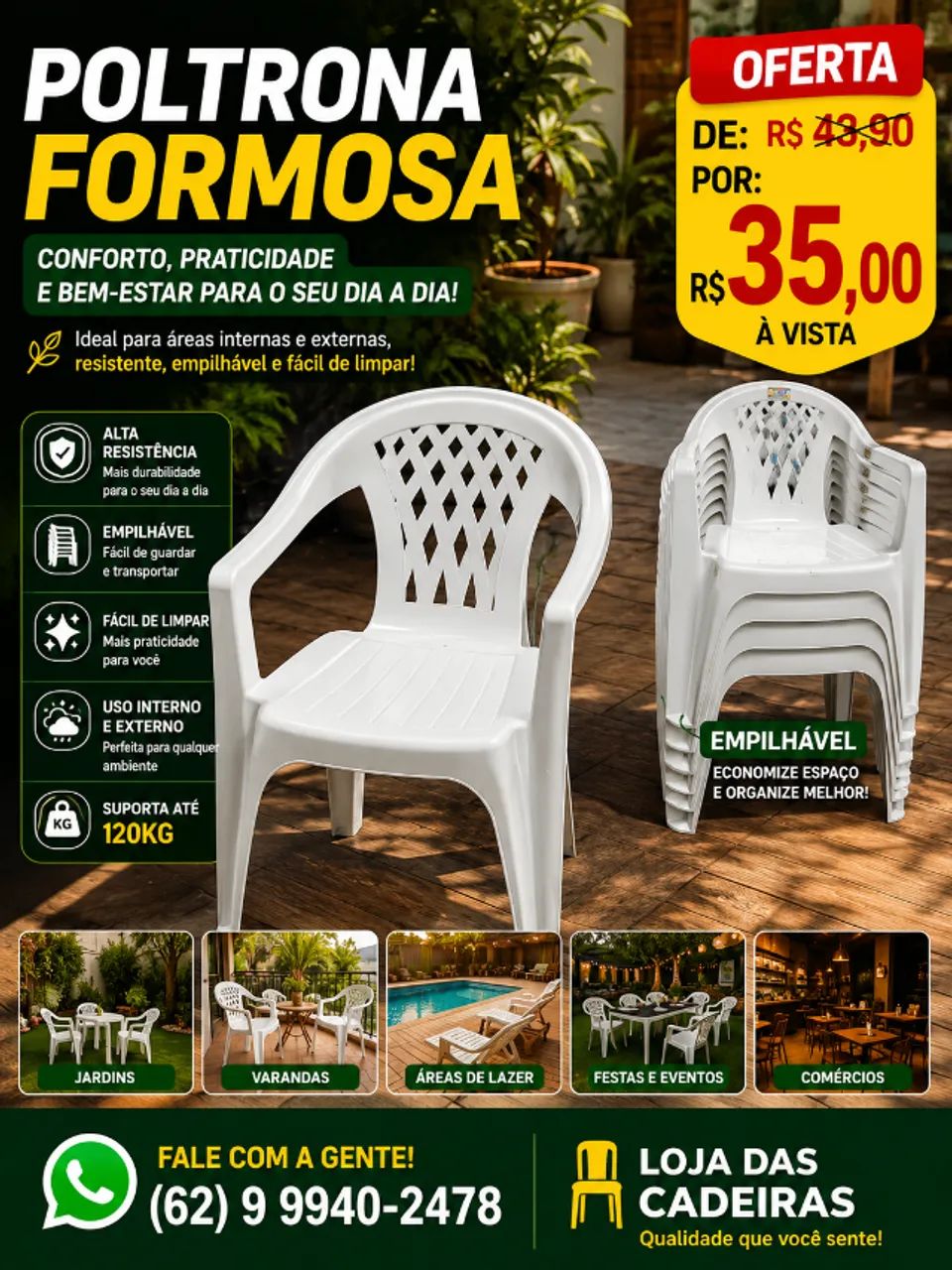 PROMOÇÃO!!! Cadeiras e Mesa Formosa