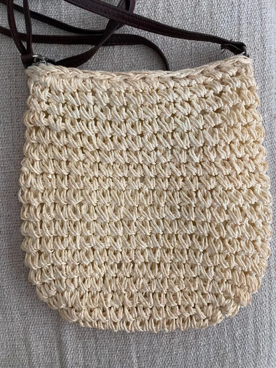 Bolsa de Crochê Tiracolo Off-White - Foto 4