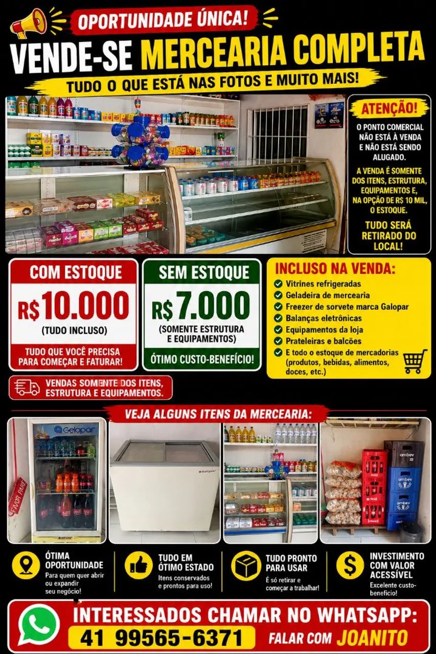Vende-se mercearia completa 