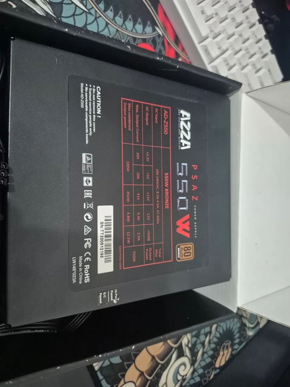 Fonte Azza PSAZ 550W 80 Plus - Excelente estado  - Foto 3