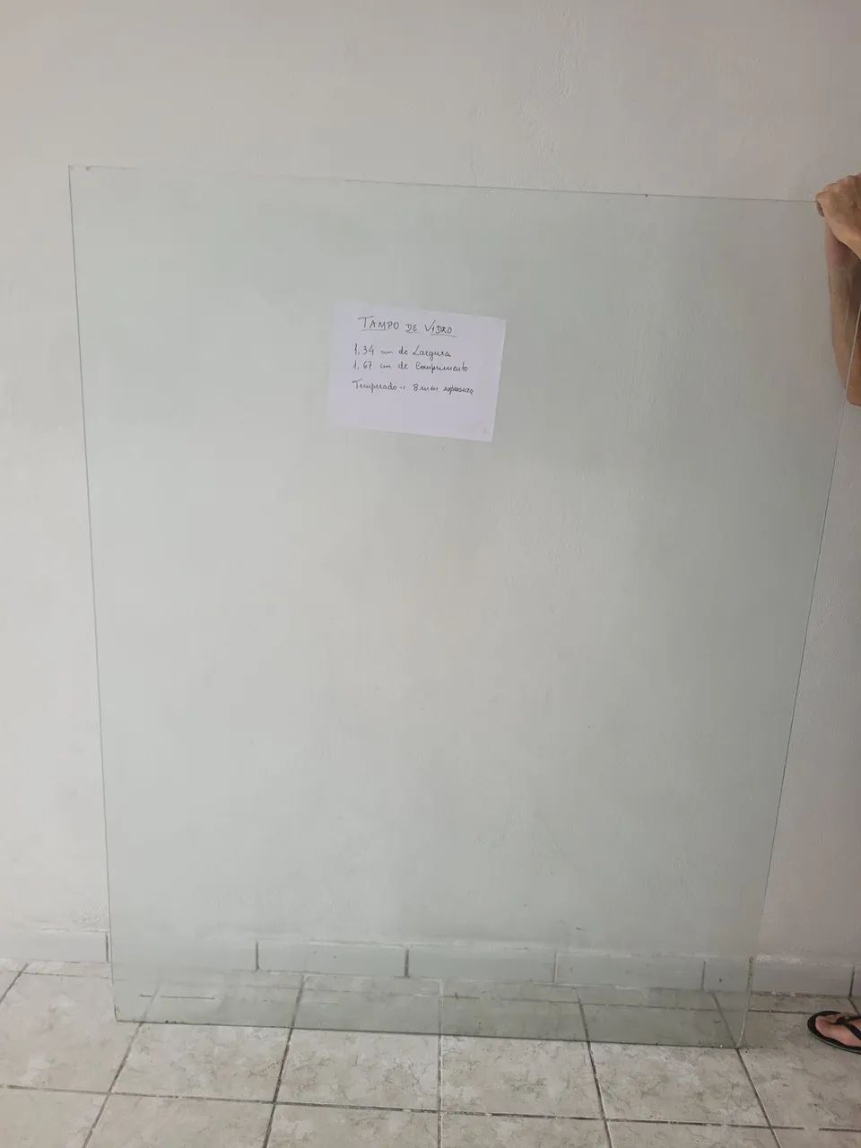 Vidro Temperado 1.34cm largura x 1.67m de comprimento