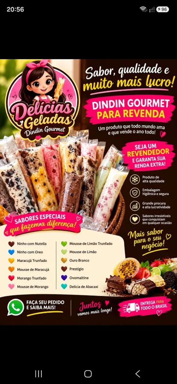 Delicias Geladas Dindin Gourmet 