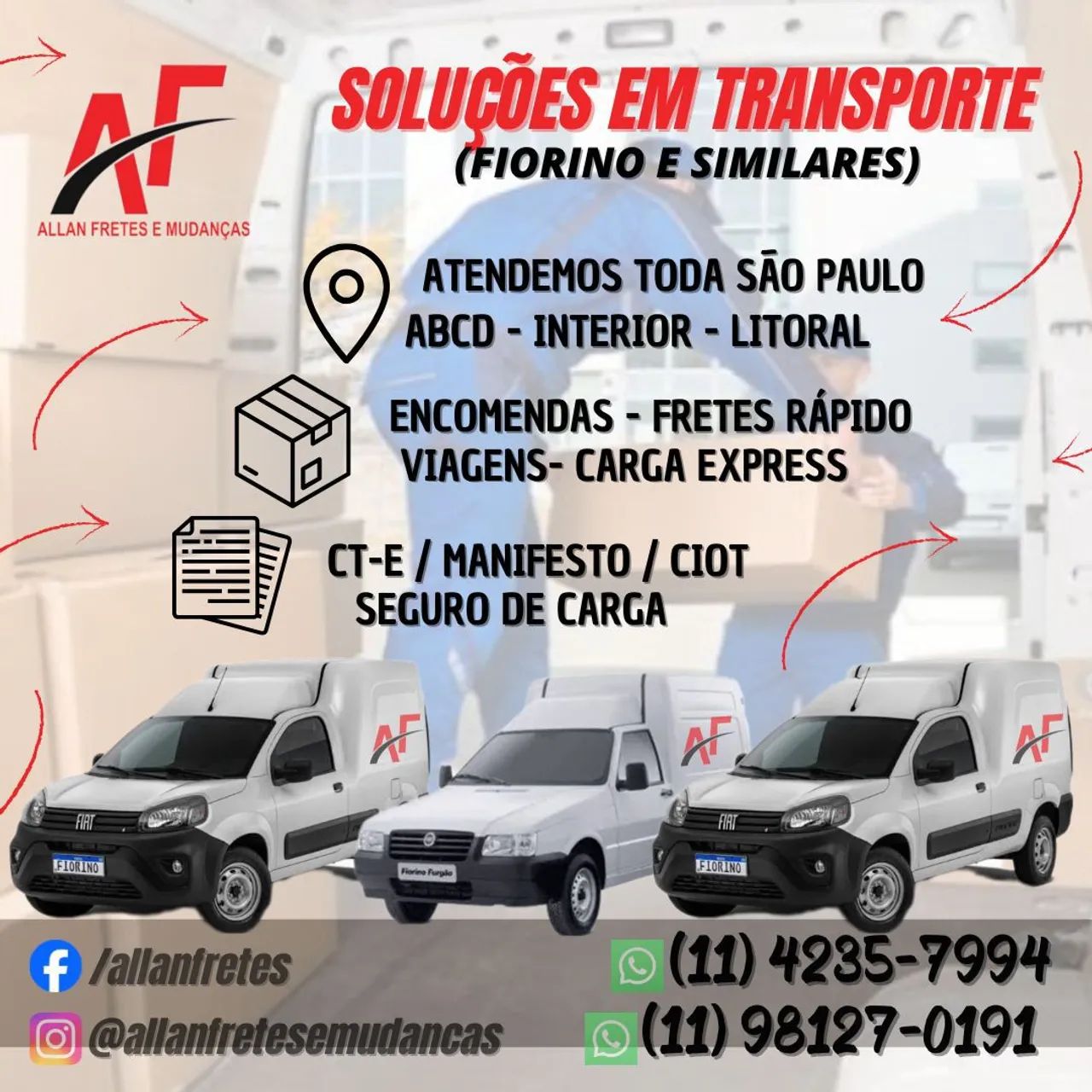 Transporte Rápido com Fiorino para Todos Brasil