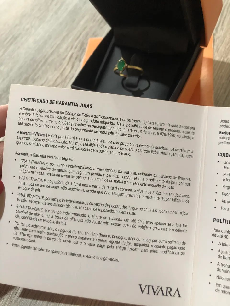 Anel ouro, esmeralda e diamantes - Foto 2