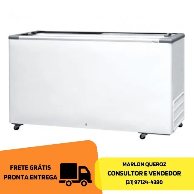 Freezer Horizontal 503L Tampa de Vidro Fricon