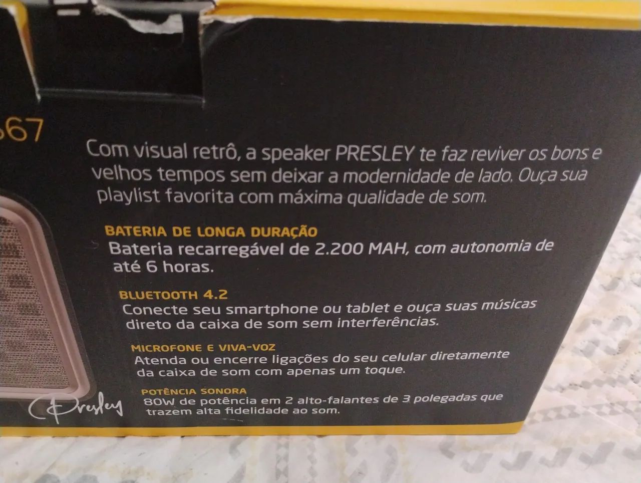 Caixa Som Bluetooth Pulse Presley em Madeira - Foto 4
