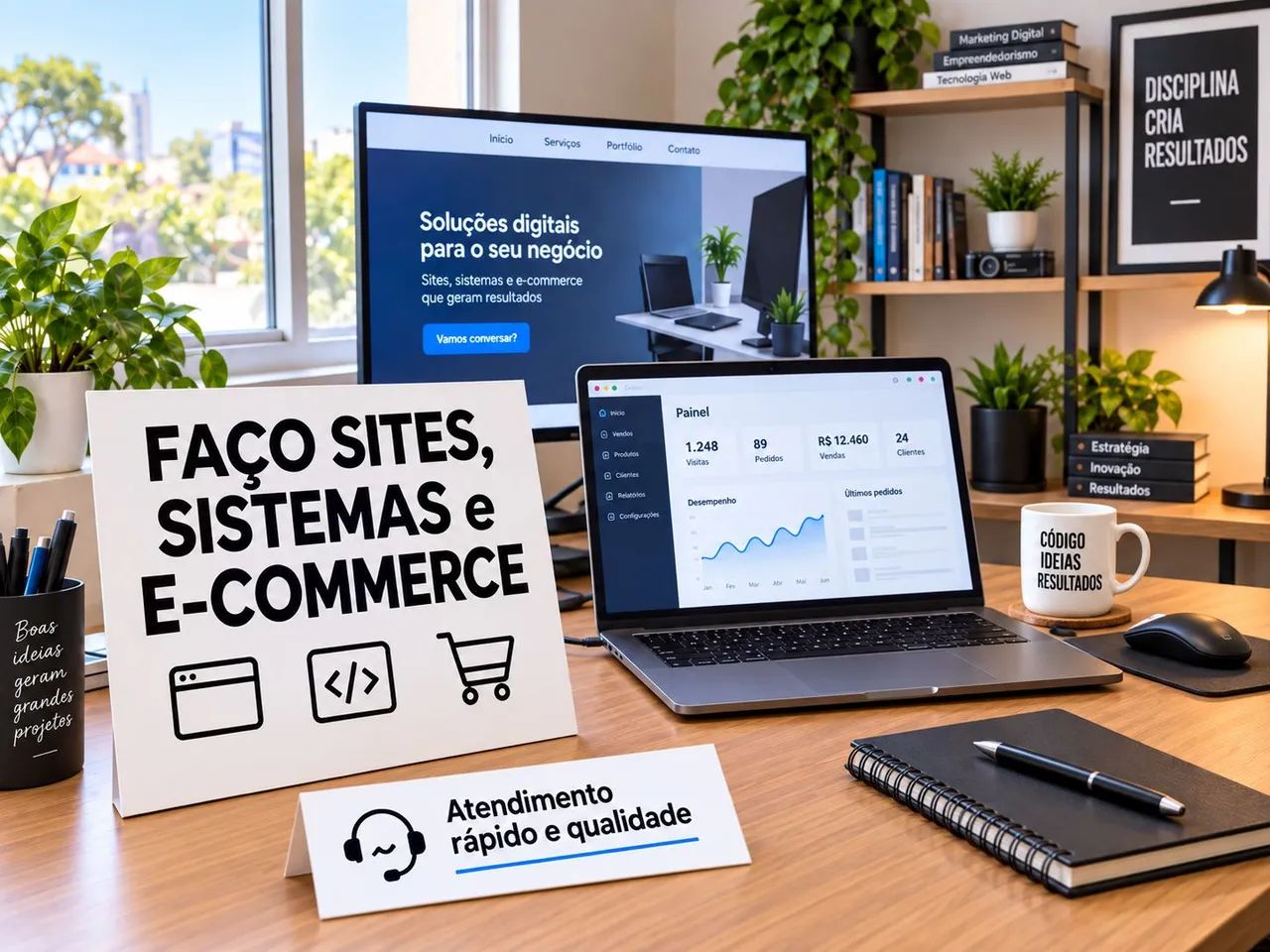 Faço sites, sistemas, ecommerce e lojas virtual