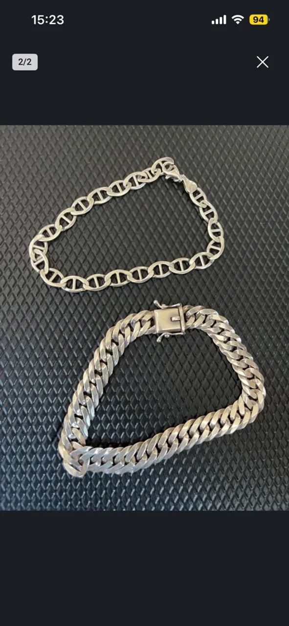 2 Pulseiras Prata 925