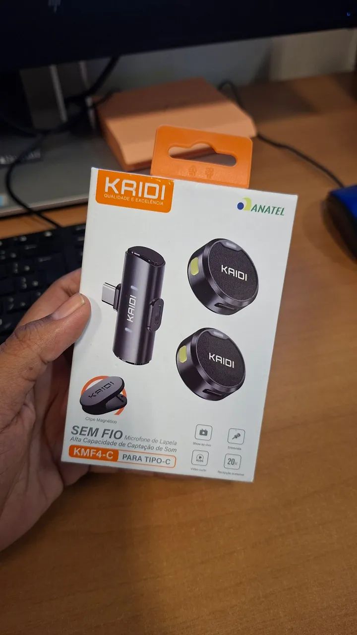 Microfone de Lapela KAIDI sem fio