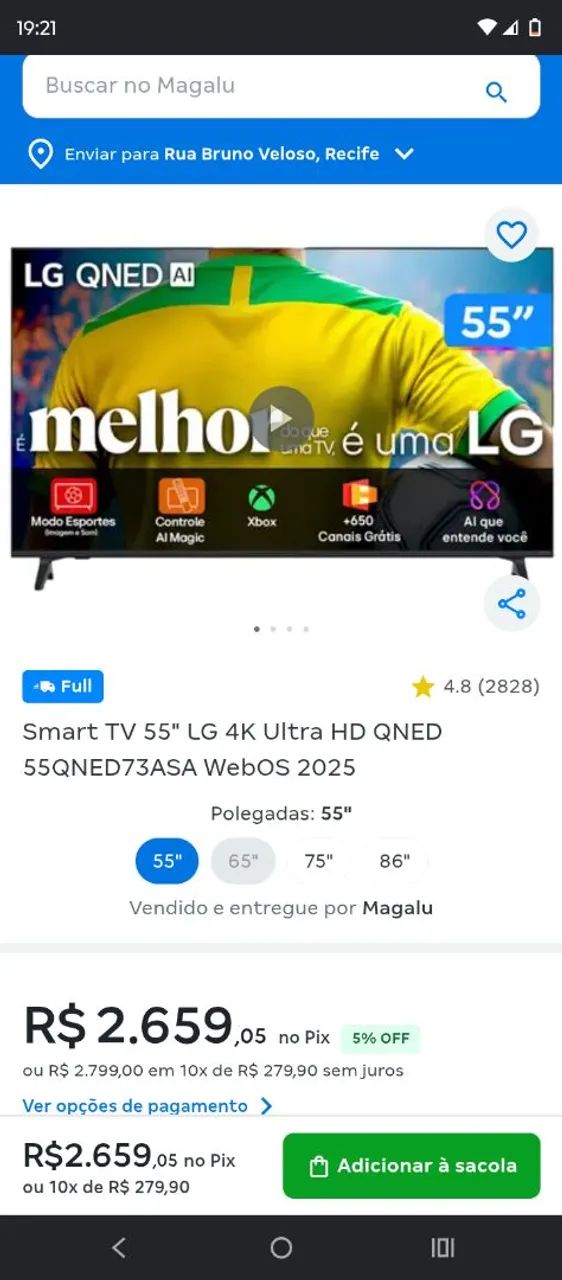 Tv 55 LG 2.200
