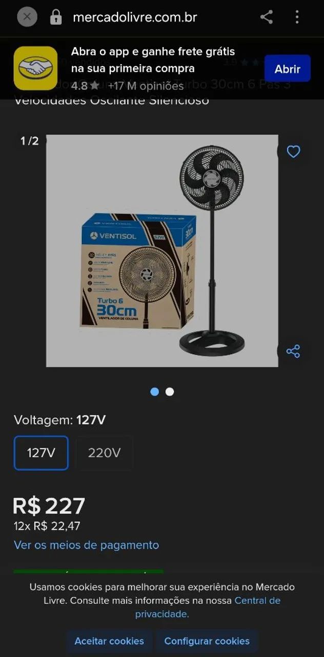 Ventilador de coluna VentiSol  - Foto 2