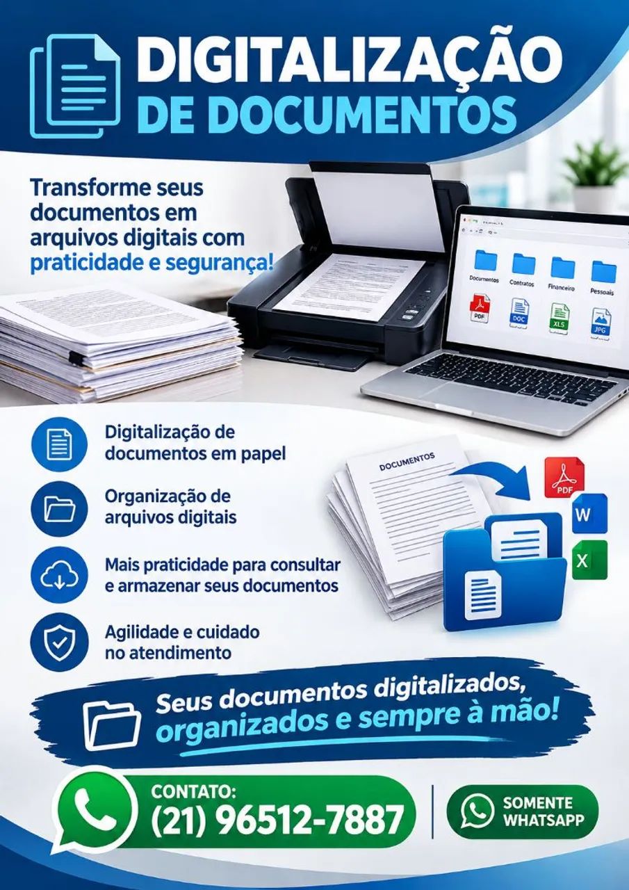 Digitalização de documentos. 