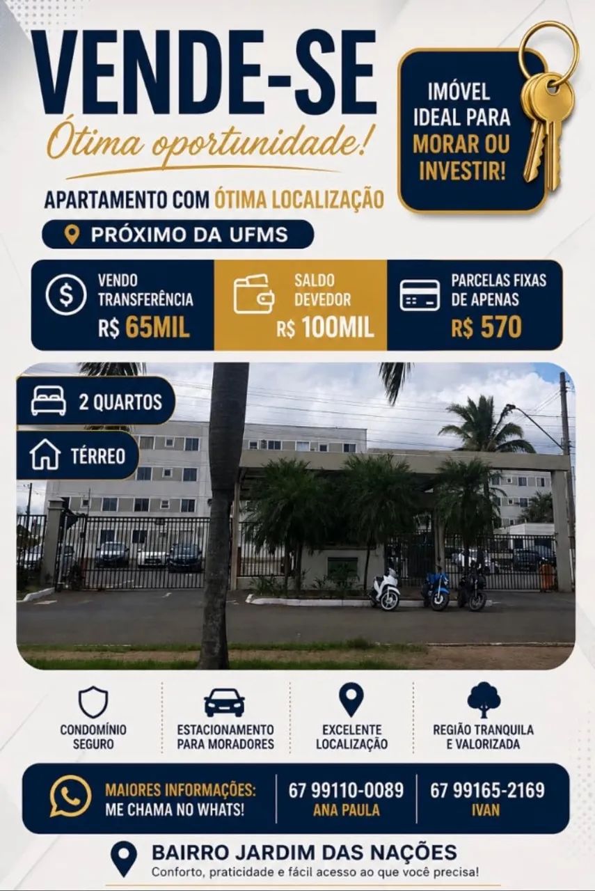 Vendo transferência, 65 mil parcelas fixas de 570 reais