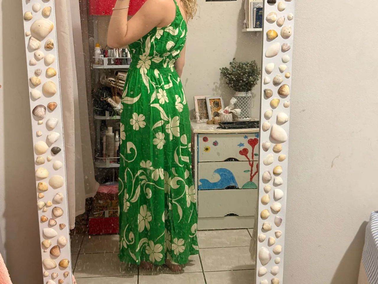 Vesti-lo longo verde florido  - Foto 2