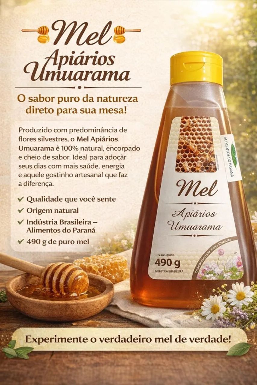 Mel puro (direto da fábrica) somente por encomenda