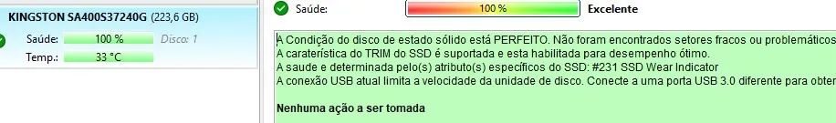 SSD 240GB - KINGSTON (100% saúde) - Foto 3