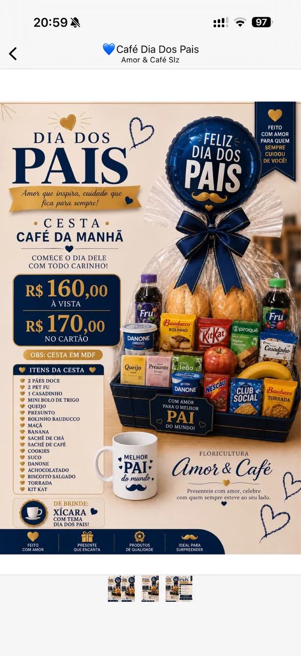 Cesta de café dia dos Pais - Foto 3