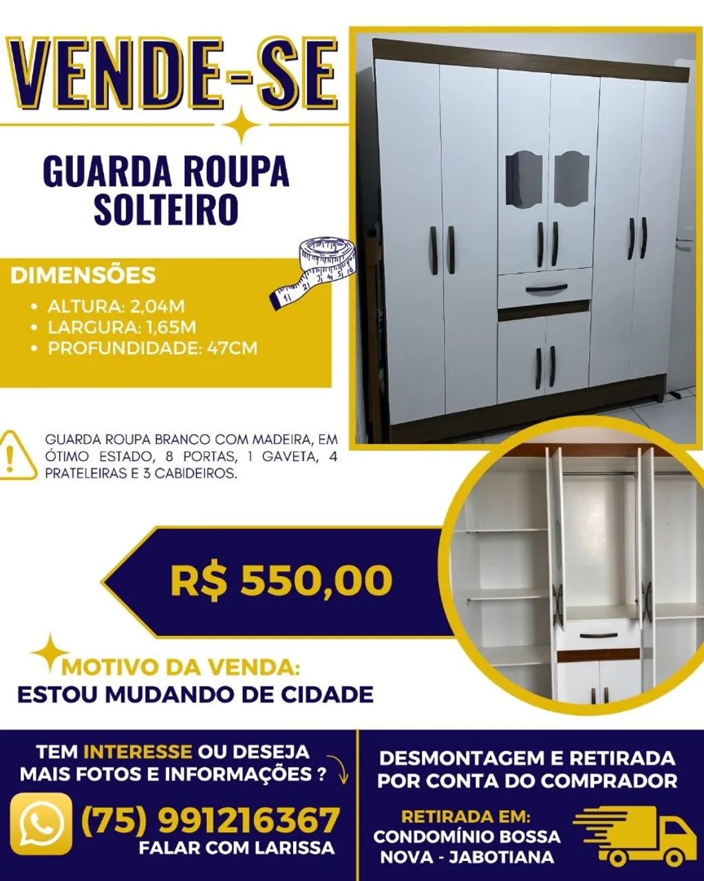 Guarda Roupa de Solteiro 