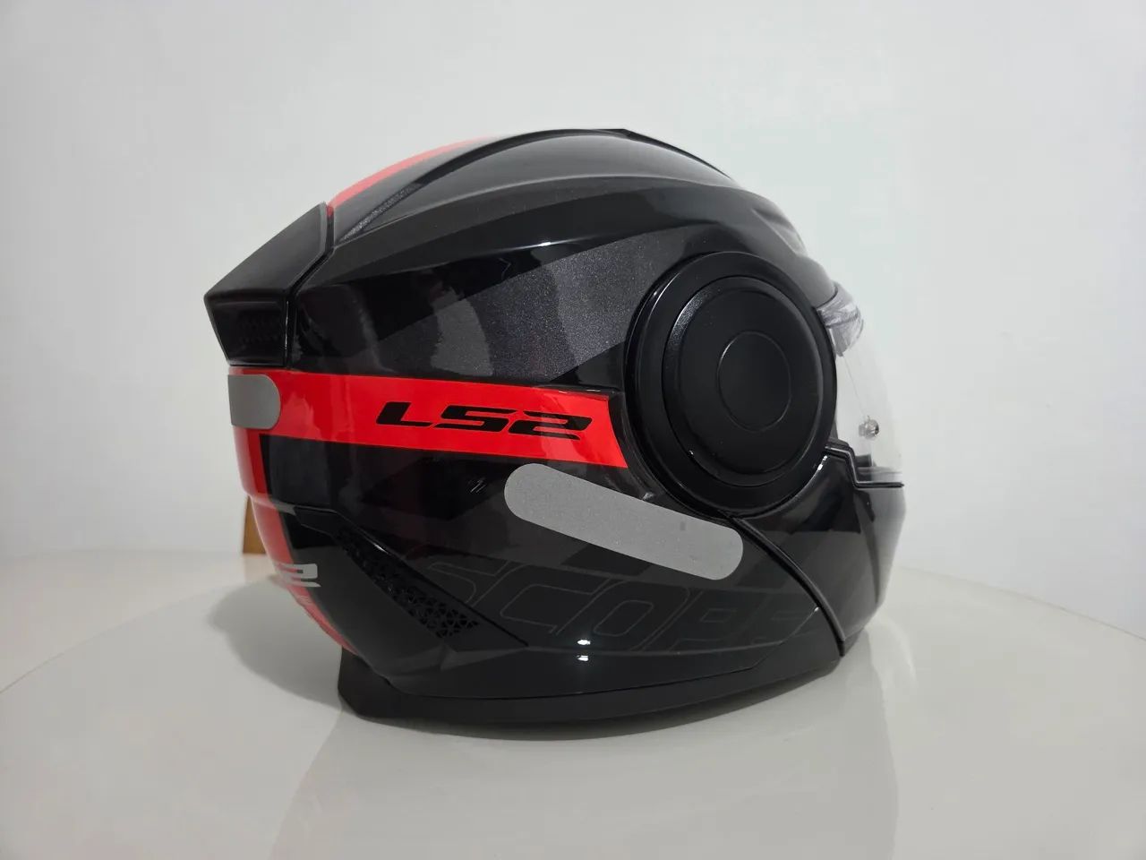 Capacete LS2 Scope FF902 Escamoteável Hamr Preto/Vermelho - Excelente Estado - Foto 5