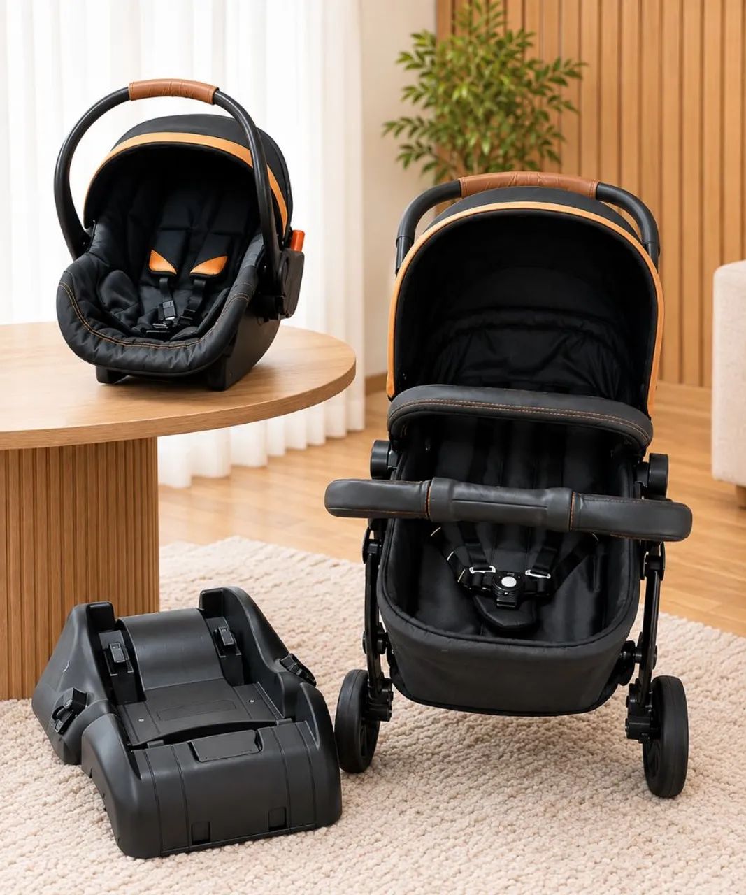 Carrinho com bebê conforto 