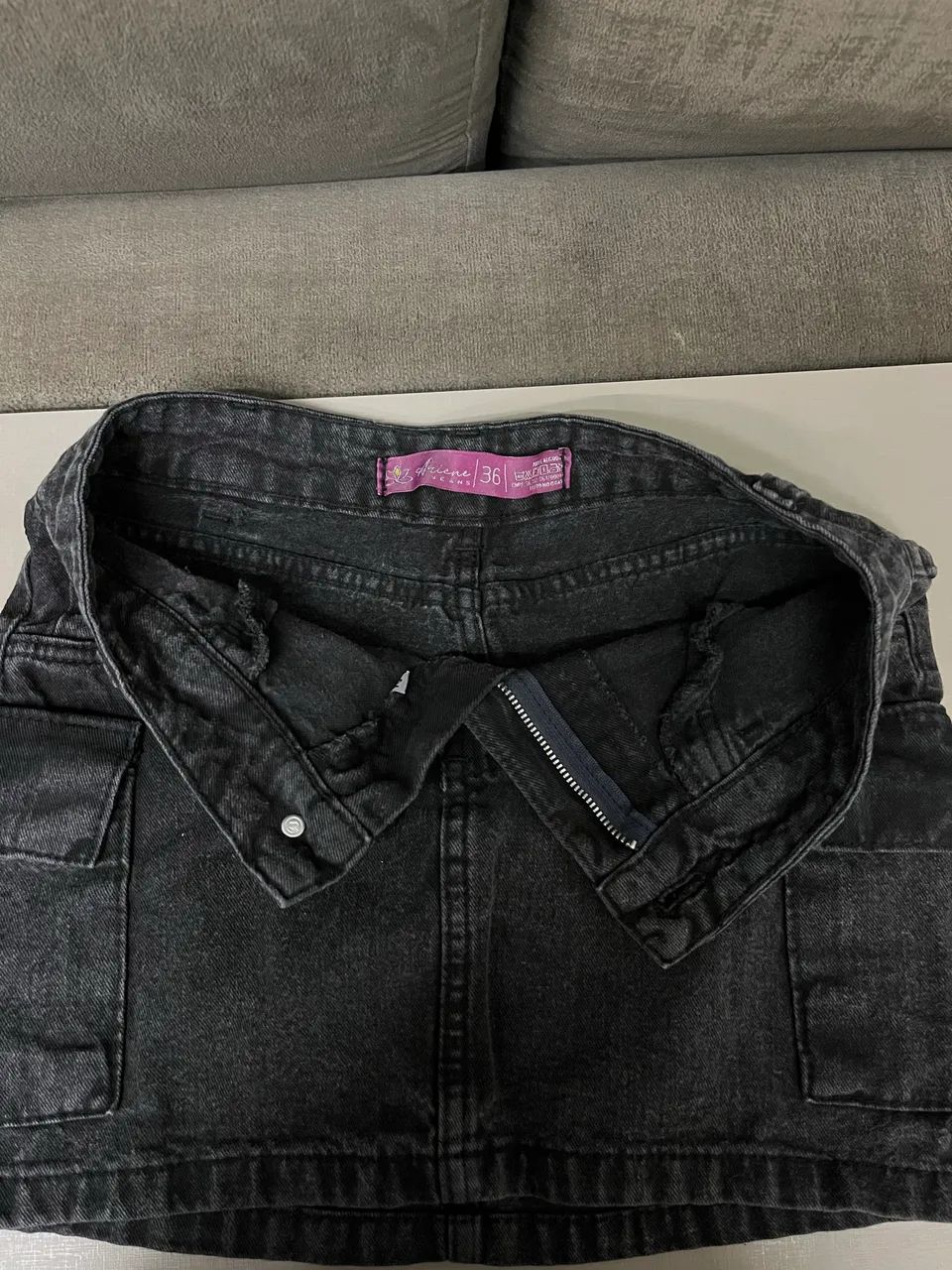 Saia Jeans Preta  - Foto 3