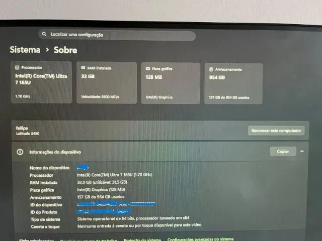 Notebook Dell core ultra 7 - 32gb ram ddr5 - 1tb ssd nvme - Foto 2