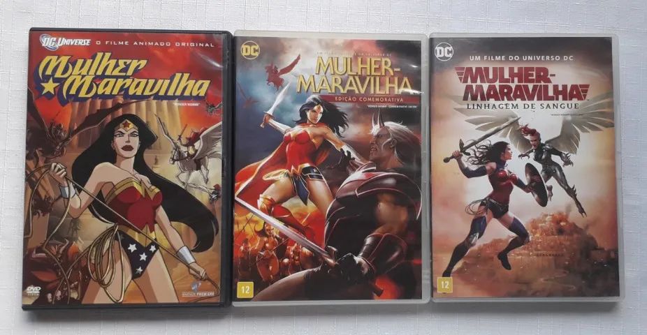 Dvd Mulher-Maravilha - Animações - 3 Dvds (originais)