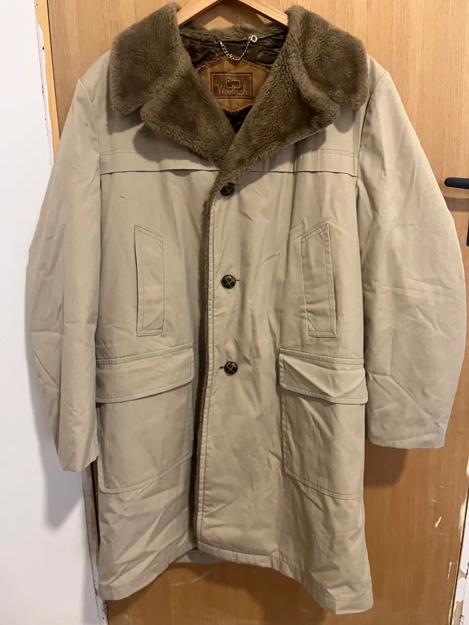 Casaco Parka Woolrich Bege com Pelo - Tamanho G