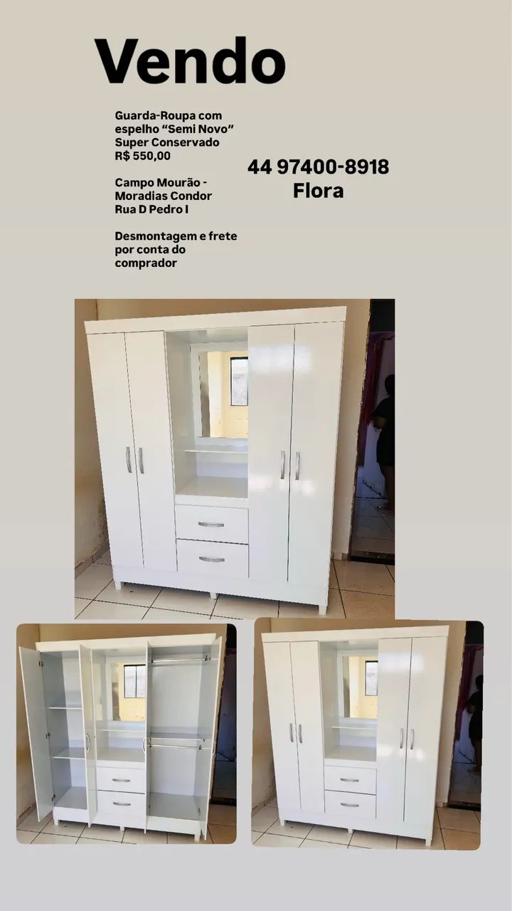 Vendo Guarda Roupa com espelho  - Foto 3