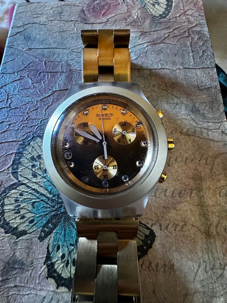Relogio Swatch Dourado
