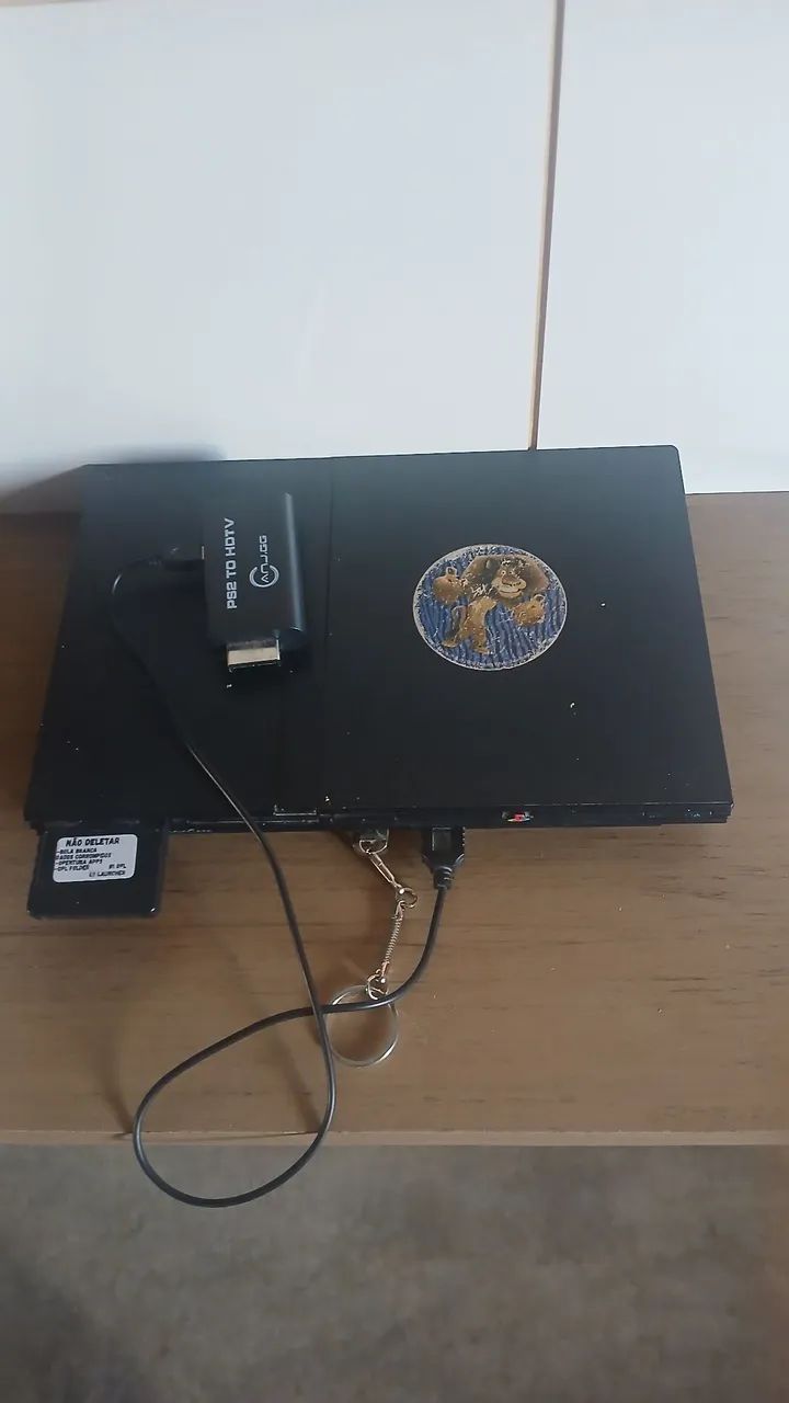 Ps2 desbloqueado com 2 controle e adaptador para HDMI