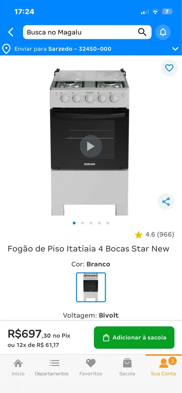 Fogão elétrico 