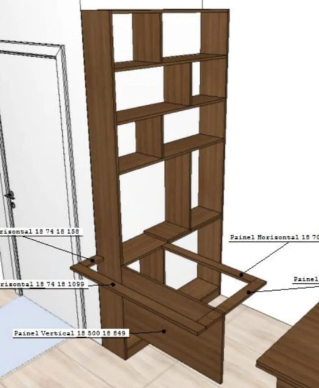 MESA E ESTANTE ACOPLADA PARA ESCRITÓRIO  - Foto 2