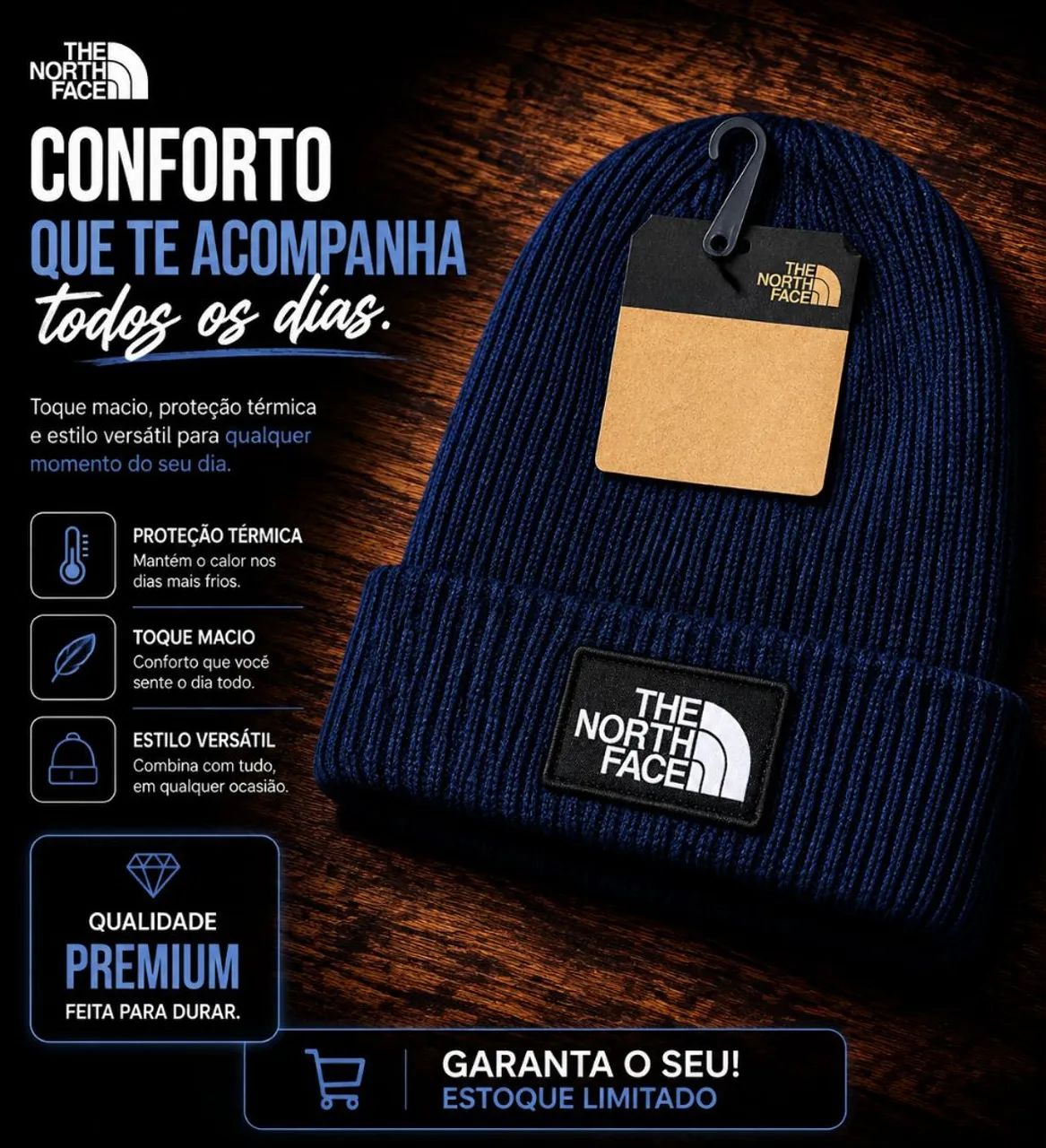 Touca the north face azul escuro