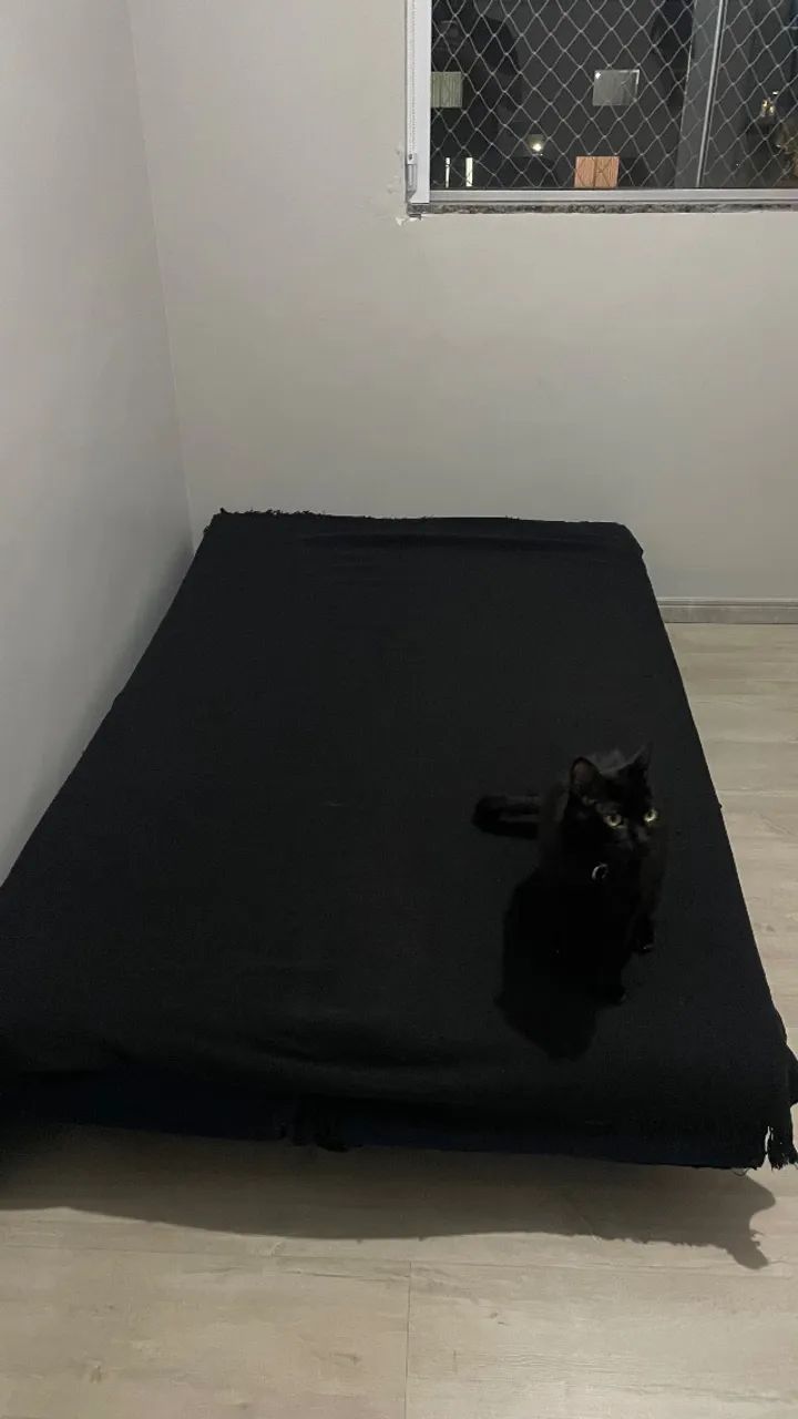 Sofá-Cama Casal 3 Lugares Jimmy Suede Azul Marinho