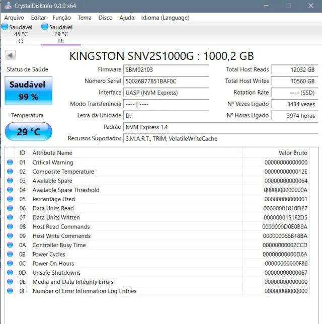 SSD Kingston 1tb original PCie 4.0 NVMe M.2 2280 - Foto 2