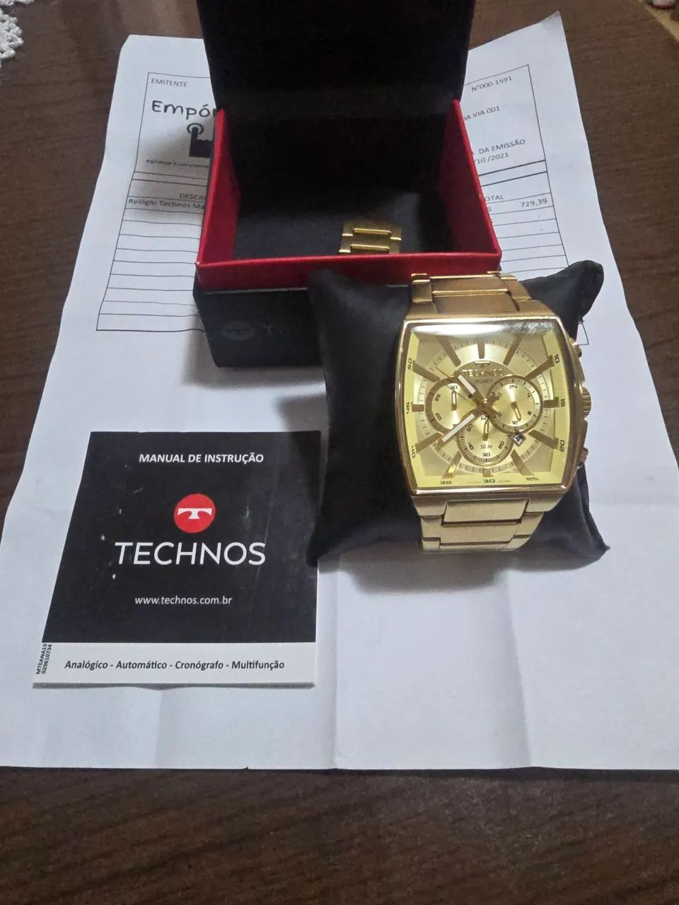 Relógio technos dourado