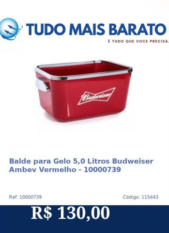 Balde para gelo budweiser