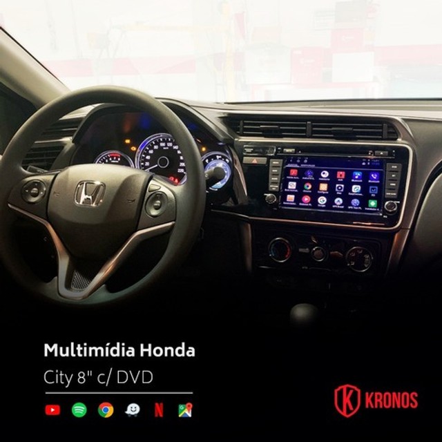 Central Multimídia Honda City 2015 2016 2017 Android Kronos Tela 9''