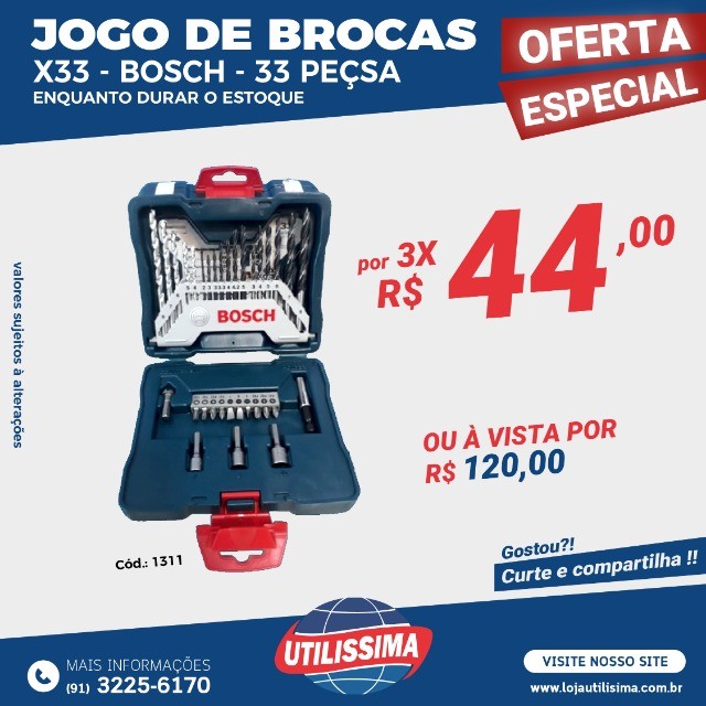 Jogo Brocas Pontas 33 Pecas 2a8mm Bosch X33 - Entrega grátis
