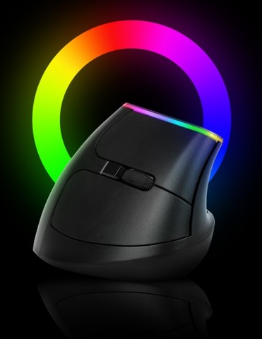  Mouse Vertical Delux Sem Fio Ergonômico, Com 6 botões, Via Usb P/ Pc e Notebook - Foto 5