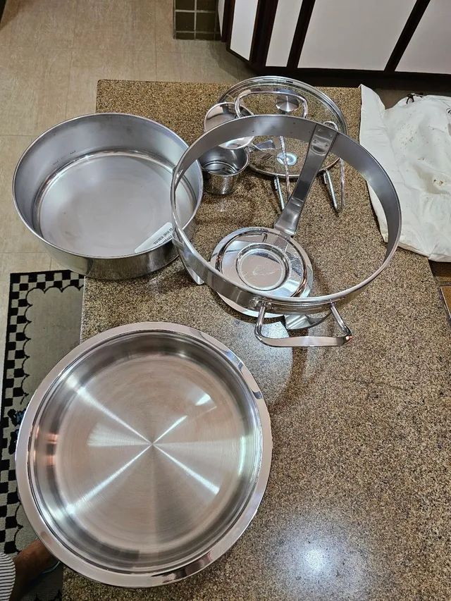 Réchaud Tramontina 3L, completos tampa de vidro e fogareiro. - Foto 2