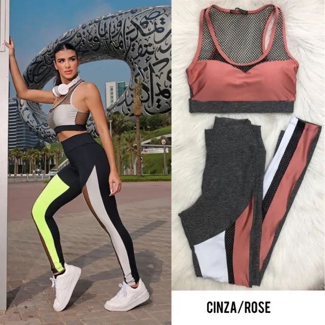 Moda Fitnes, Conjunto de Calça Glasgow, Lipsoul, poliamida e elastano,