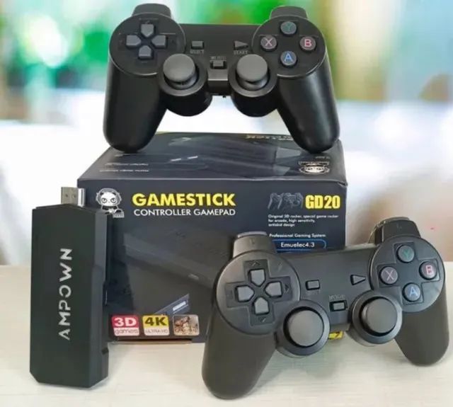 Vídeo Game Stick Retrô Original 4k Com 10000 Jogos + 2 Brindes