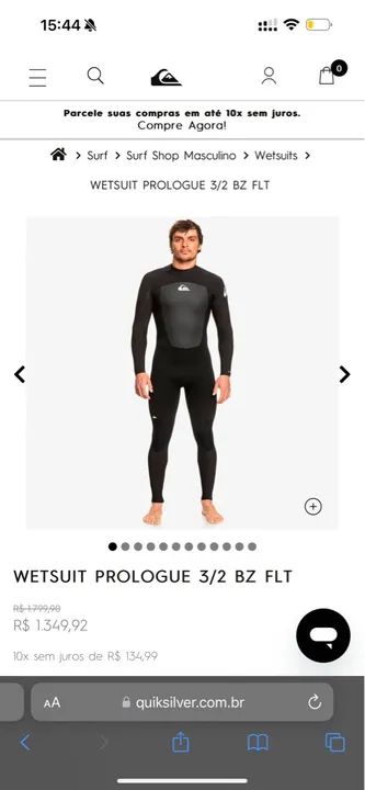 Wetsuit Long John QuickSilver 3.2mm P - Neoprene surf - Foto 2