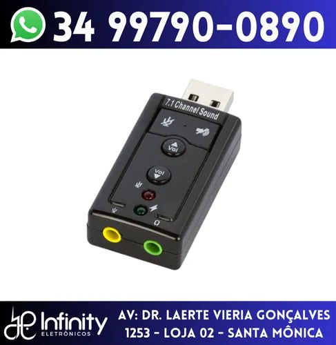 Adaptador Placa de Som USB Pc Notebook