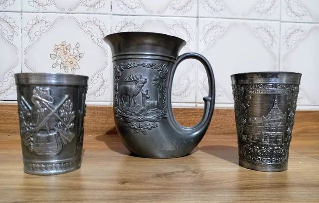 Kit Canecas de Zinco Chopp e Vinho Alemão 1921 - Usados