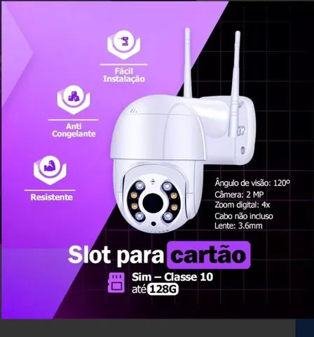 Câmera Externa/Interna Ip Wifi Speed Dome App Icsee - Foto 2